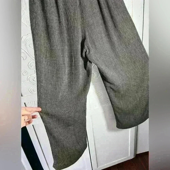 Eileen Fisher Linen Blend Wide Leg Trouser Zip fly Partial Elastic waist Sz S - Picture 4 of 15